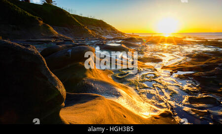 Sun set  at La Jolla, california Stock Photo