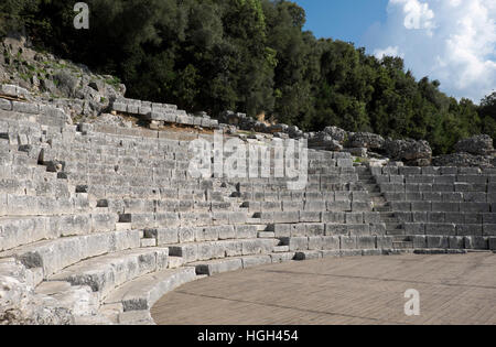 Roman theatre, amphitheatre, ancient city of Butrint, Vlora, Albania Stock Photo