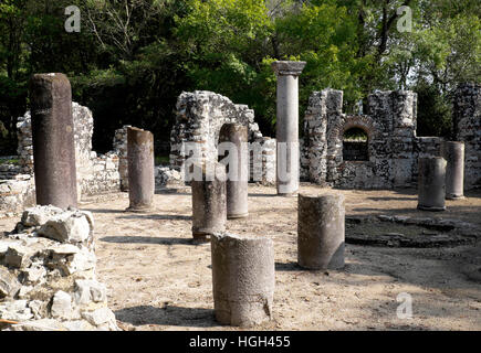 Baptistery, ancient city of Butrint, Vlora, Albania Stock Photo