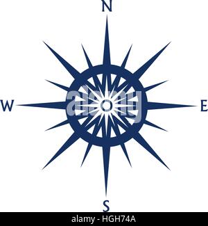 Compass rose icon isolated on white Stock Vector