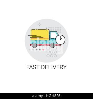 Fast Delivery Service Truck Icon Web Stock Vector