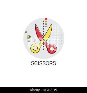 Scissors Equipment Work Office Tool Icon Stock Vector