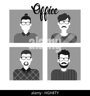 Business People Group Icon Set Man Businesspeople Team Stock Vector