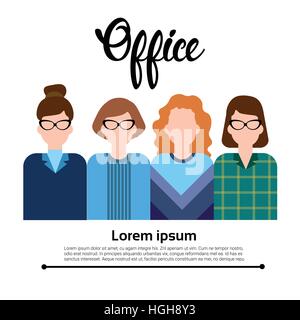 Business People Group Icon Set Woman Businesspeople Team Office Worker Stock Vector