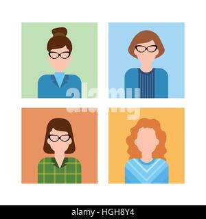 Business People Group Icon Set Woman Businesspeople Team Office Worker Stock Vector