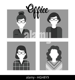 Business People Group Icon Set Woman Businesspeople Team Office Worker Stock Vector