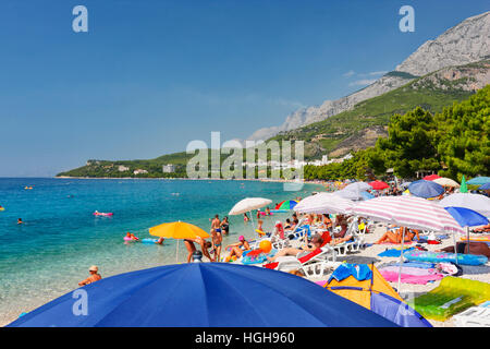 Beach in Tucepi, Makarska Riviera Stock Photo