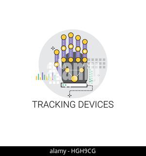 Finger Tracking Device Access Technology Icon Stock Vector