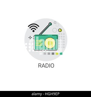 Radio Set Broadcast Telecommunication Icon Stock Vector