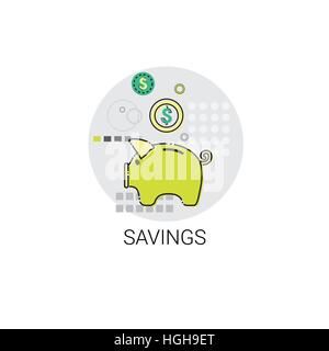 Piggy Bank Coin Finance Savings Icon Stock Vector