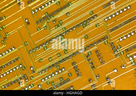 Electronic circuit board closeup Stock Photo