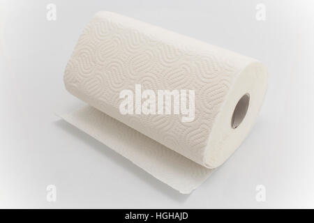 Kitchen Paper Towel on a White Background. Stock Photo