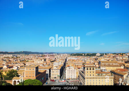 Rome aerial view with piazza Venezia on a sunny day Stock Photo