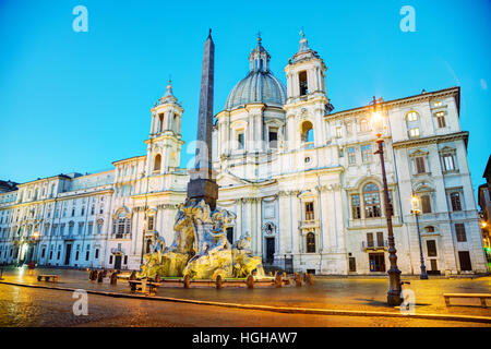 Piazza Navona in Rome, Italy early in the morning Stock Photo