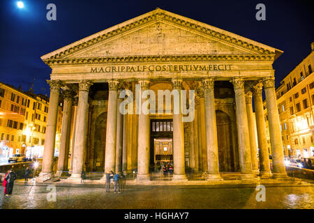 ROME - NOVEMBER 10: Pantheon at the Piazza della Rotonda with people on November 10, 2016 in Rome, Italy. Stock Photo