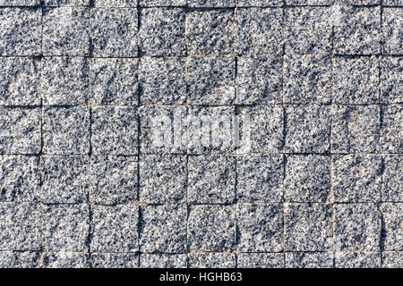 Cobblestone sidewalk made of small cubic stones Stock Photo