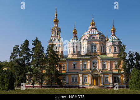 Zenkov Cathedral in Panfilov Park, Almaty, Kazakhstan Stock Photo