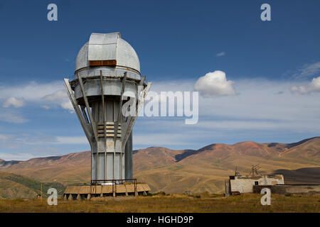 Abandoned observatory in Assy Plateau in Kazakhstan. Stock Photo