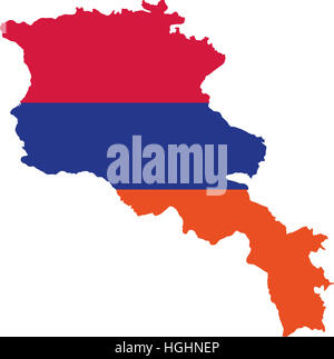 Armenia map with flag Stock Photo