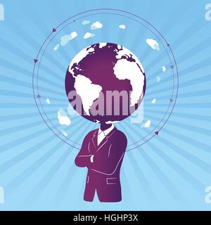 Businessman in a world. Stock Vector