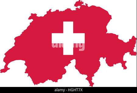 Switzerland map with flag Stock Photo