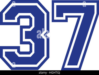 Thirty-seven college number 37 Stock Photo