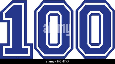 Hundred college number 100 Stock Photo