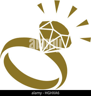 Golden ring with diamond Stock Photo - Alamy