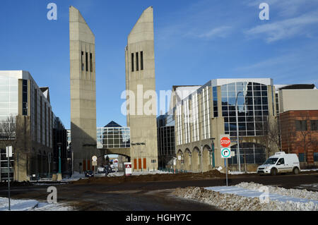 A view of an entrance to MacEwan University in Edmonton, Alberta, Canada. Stock Photo