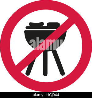 No bbq allowed - ban sign Stock Photo