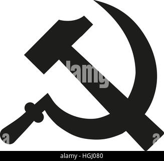 Hammer and sickle - communism sign Stock Photo