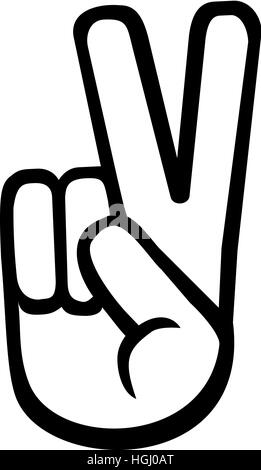 Peace hand with two fingers Stock Photo