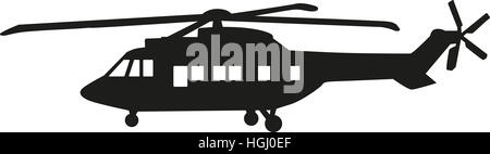 Big Helicopter silhouette Stock Photo