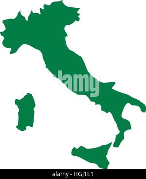 Italy map with sicily and sardinia Stock Photo