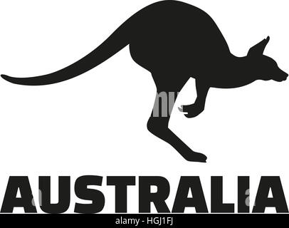 Australia word with kangaroo Stock Photo