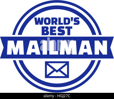 World's best Mailman button Stock Photo