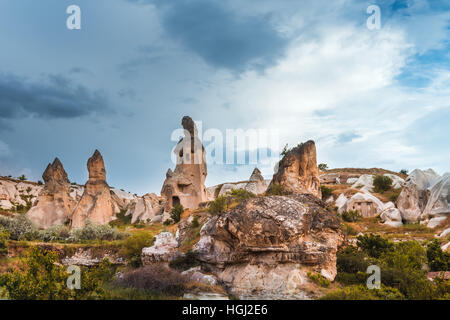 Rock formations in Pigeon Valley of Cappadocia Stock Photo