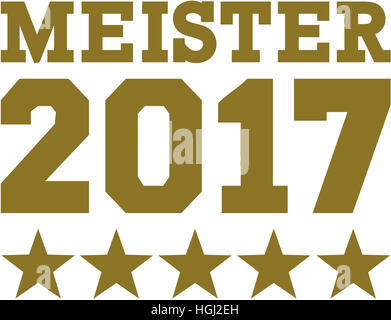 Master 2017 with five golden stars german Stock Photo