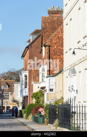 Period houses on North Walk by Salisbury Cathedral, Salisbury, Wiltshire, England, United Kingdom Stock Photo