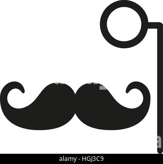 Mustache with monocle Stock Photo