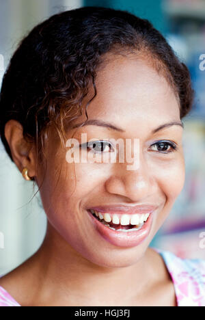 Young Fijian woman in Nadi Stock Photo