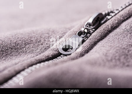 Gray plastic zipper opening jacket Stock Photo