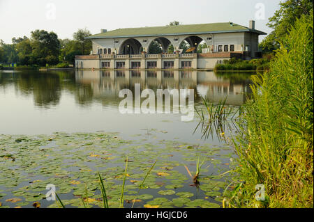 Humboldt boathouse in Humboldt Park, Chicago, Illinois Stock Photo