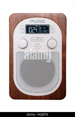 A Pure digital DAB radio on a white background Stock Photo
