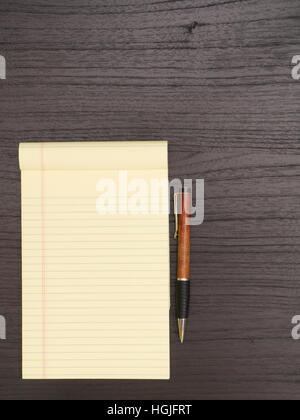 Desktop, Notepad,  Pen on Desk Stock Photo