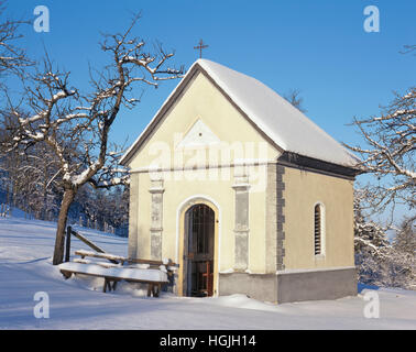 Chapel in winter in Sonntagberg, Mostviertel Region, Lower Austria, Austria Stock Photo
