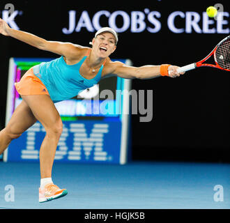 Angelique Kerber of Germany during the 2017 Australian Open at Melbourne Park, Australia Stock Photo