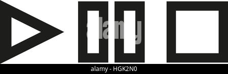 Music Player Buttons, Play Pause Stop Forward Backward, vector ...