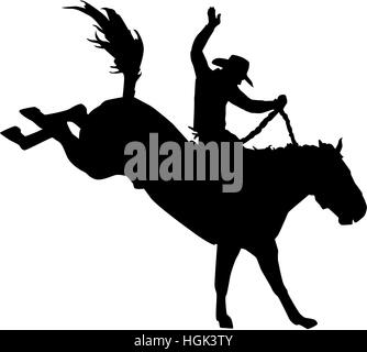 Rodeo cowboy on the horse Stock Photo