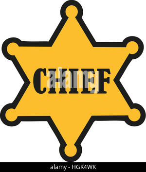 Chief star - sheriff sign Stock Photo